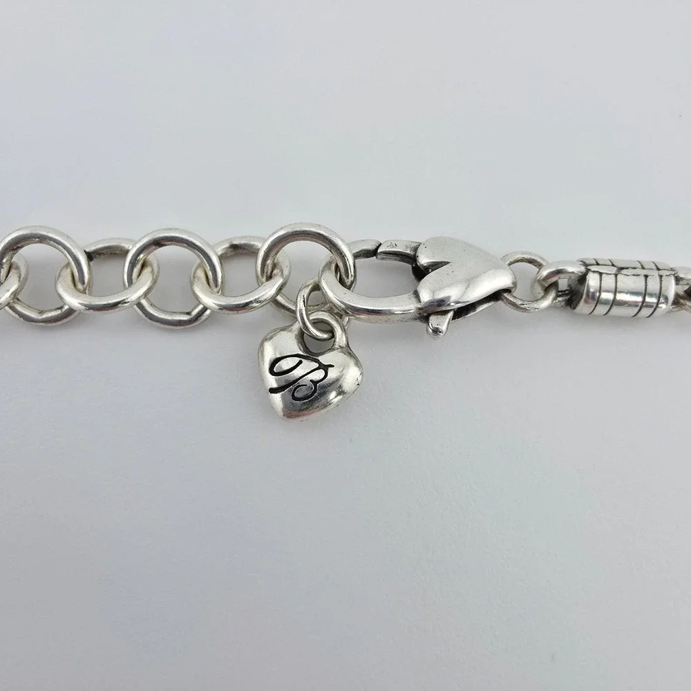 BRIGHTON 'Manuscript' Dog Tag Necklace Heart Soul Dream Believe Silver Plate 18
